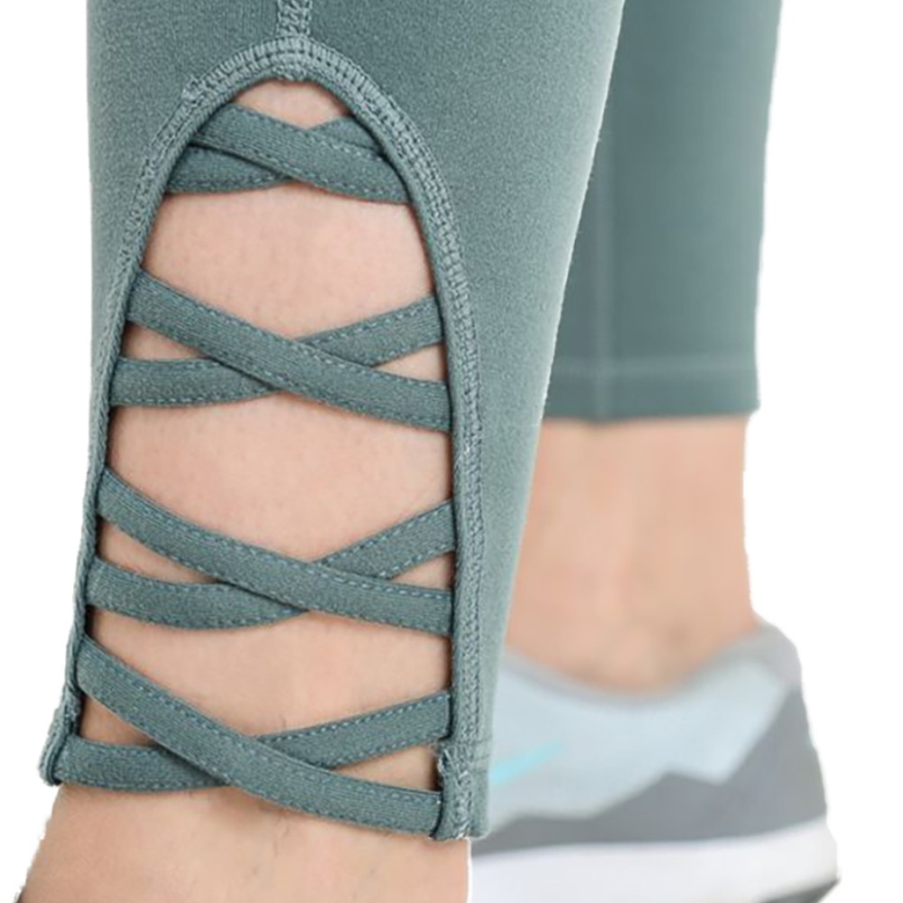 Yoga Cris Cros Leg Cutouts 7/8 Length Leggings 321 - Picture 2 of 2
